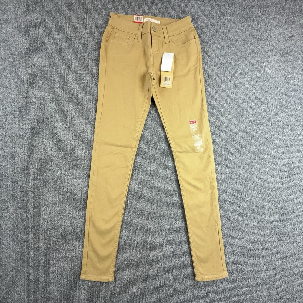 Levis 535 Super Skinny Jeans Womens 0 Beige Mid Rise Stretch Pants 11997-0293